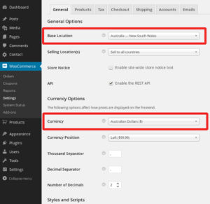 Localise your WooCommerce settings